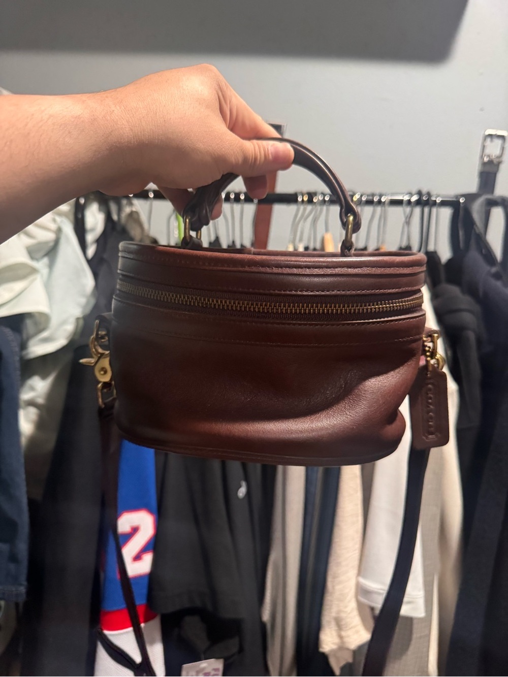 Coach Trail Bag Brown Leather Top-Handle Bag - Versatile Crossbody